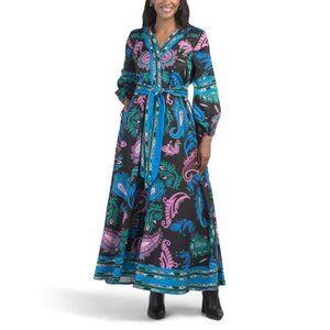 NANCY YANG multi Maxi Shirt Dress